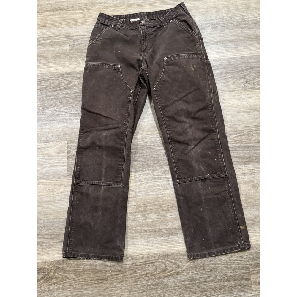 VTG Carhartt brown women's double knee work wear carpenter pants 8x32